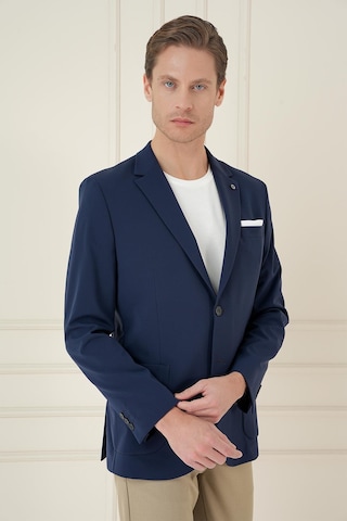 Efor Slim Fit Torba Cep Esnek Spandex Karışımlı Düz Lacivert Blazer Ceket C 696 Lacivert