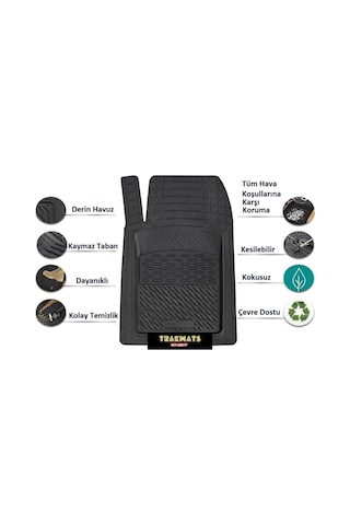 Trakmats Kyb42686 2019 Unıversal Oto Paspas Lüks Yeni Krom Volkswagen T-cross İle Uyumlu