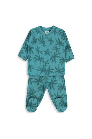 Civil Baby Palmiye Empirme 1-9 Ay Pijama Takımı - Yeşil Petrol
