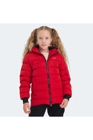 Slazenger CALISTO Çocuk Kapüşonlu Şişme Kırmızı Mont & Kaban