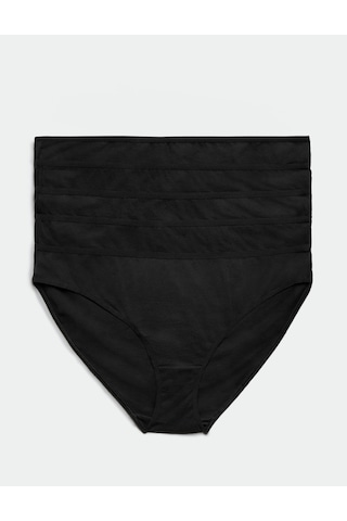 Marks & Spencer 5'li Saf Pamuklu Bikini Külot Seti T61008800N Siyah