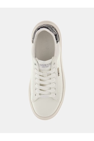 Guess Elbina Hakiki Deri Kadın Sneaker Ayakkabı Flfe10ele12 Gümüş