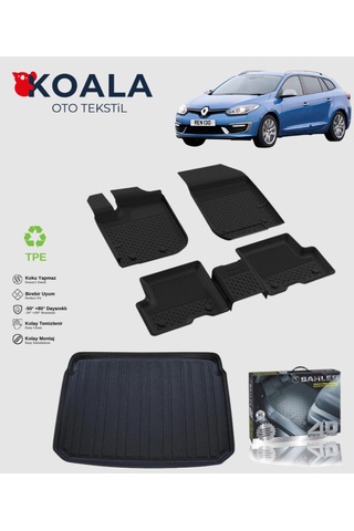 Renault Megane 3 Sport Tourer Sw 2009-2015 Uyumlu Sahler Paspas + Bagaj Havuz Seti