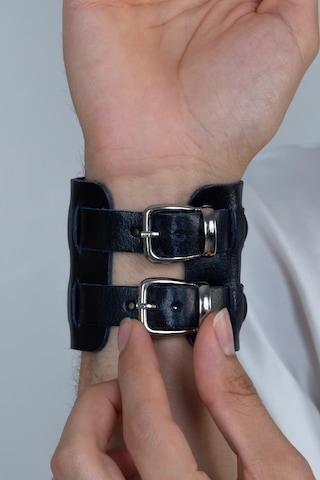 Çift Tokalı Geniş Yeniçeri Osmanlı Erkek Deri Bileklik B30