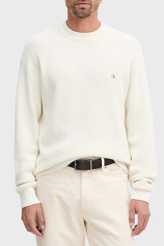 Calvin Klein Pamuklu Relaxed Fit Waffle Kazak Lv04rd313gyas Erkek Kazak Lv04rd313g Yas Krem