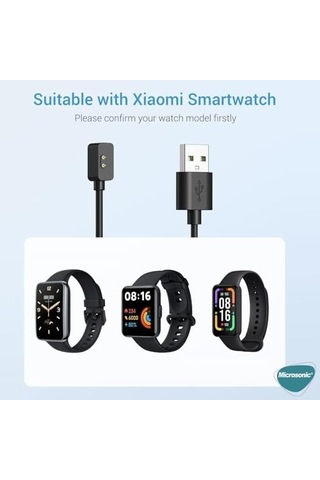 Xiaomi Smart Band 8 Manyetik Usb Şarj Kablosu Siyah