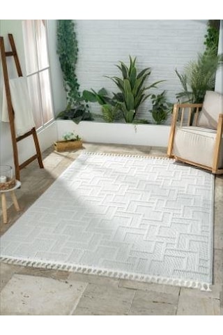 Çam Halı Solo Ef002a Beyaz İskandinav Tarzı Modern Desen Halı
