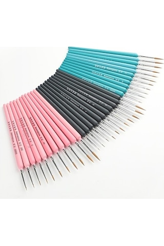 Willowhaven 10 Adet 3 Weizhuang Kanca Çizgi Kalem Seti, Koyu Mavi, Boyama, İnce Kontur Fırça, Ahşap Metal Kutu