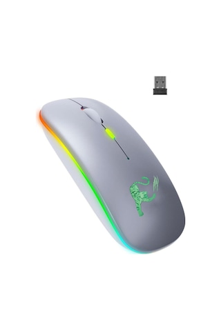 Rgb Led Işıklı Şarjlı Kablosuz Mouse Sessiz 2.4 Ghz Usb Wireless 800-1200-1600 Ayarlanabilir Dpi Diğer