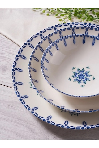 Güral Porselen Camelıa 24 Parça 6 Kişilik Bone Yemek Takımı - 165