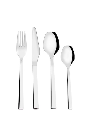 Serenk New York Çelik Çatal Kaşık Bıçak Takımı 24 Parça Gümüş