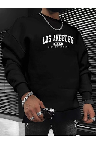 Adrift Manfinity Sporsity Letter Graphic Sweatshirt Siyah Siyah