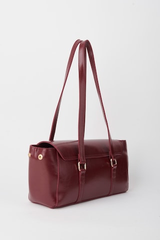 Vivaq Kadın Gardenya Bordo Vintage Tasarım Kilit Kapam Kapama El Kol Ve Omuz Çantası