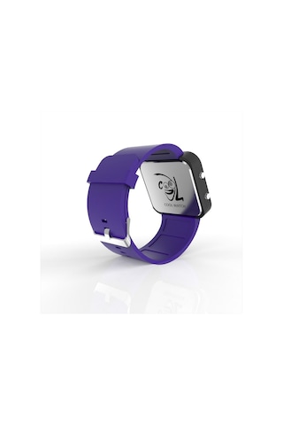 Cool Watch Saat - Siyah Led Kasa - Mor Kayış Unisex Pembe