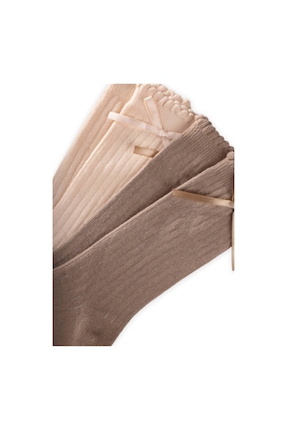 Cigit İkili Fiyonklu Soket Çorap 3-10 Yaş Kum - Vizon