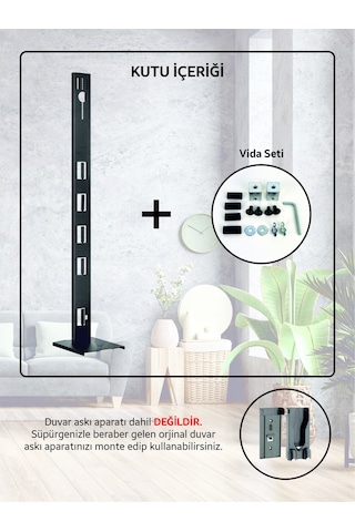 Bumech Stark -philips-Bosch Uyumlu-  Siyah Dikey Süpürge Standı