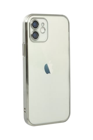 iPhone Uyumlu 12 Kılıf Razer Lensli Silikon - Gümüş