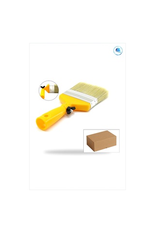 Ayarlı Saplı Boya Fırçası Sarı Sentetik Kıl Ergonomik Tutuş Dış İ