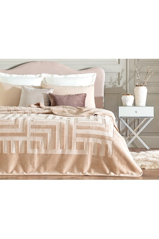 Madame Coco Clementine Vizon Emboss Battaniye Bat0000000021çift Kişilik-bej Vizon