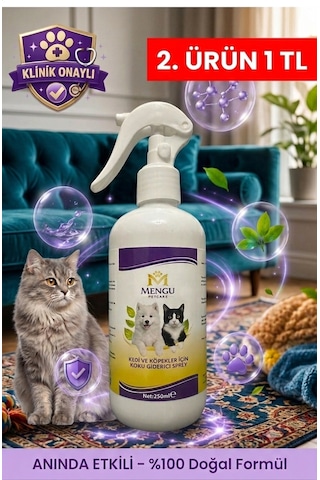 Kedi Kumu Ve Tuvaleti Koku Giderici - Bebek Pudrası Kokulu İdrar Ve Çişi Leke Çıkarıcı Sprey 250 Ml