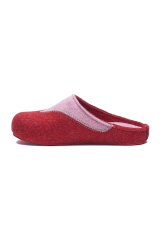 Comfortfusse Pinesh - Erkek Ortopedik Yün Keçe Sabo Ev Terliği Kırmızı-pembe Yün