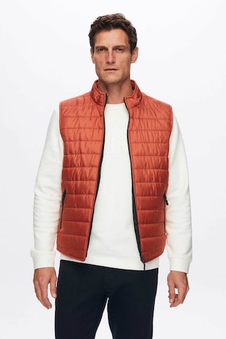 D's Damat Regular Fit Kiremit Dik Yaka Elyaf Dolgulu Mevsimlik Erkek Fermuarlı Yelek Mont 7HF07ORT42611