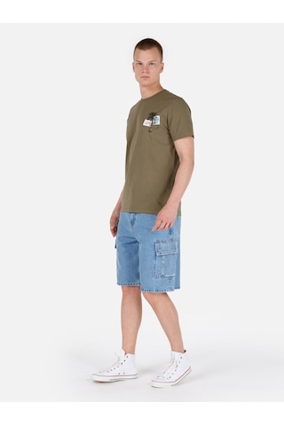 Colin's Colins Kargo Kesim Kargo Cepli Orta Bel Düz Paça Mavi Erkek Jean Şort Cl1069578 Cl1069578 Q1.V1 Dn43542 Mavi