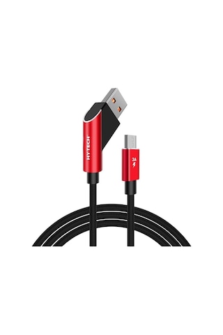 Hytech Hy-X215 3A Micro Usb 1M Siyah Data + Sarj Kablosu