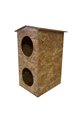 Goxawee Kedi Evi Dış Ortam Uygun Ahşap Kedi Evi Dublex Osb 66x39x32 Cm