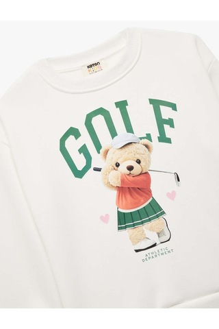Koton Ekru Kız Çocuk Sweatshirt 6wkg10058ak Ekru