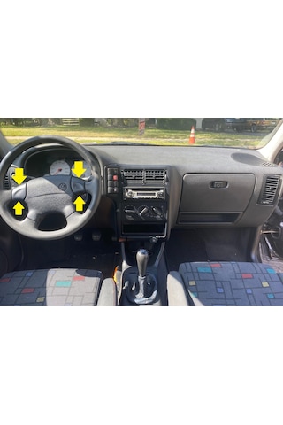 Vw Polo Classic 1994-1999 Direksiyon Korna Düğmesi Ve Alt Taşıyıcı Tamir Seti 4 Parça / Siyah / Abs Plastik / Parça Kodu: 3a0419097