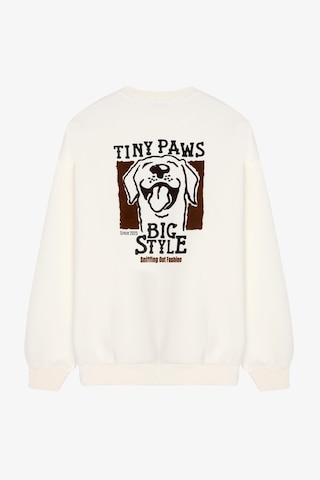 Quzu 01243 Baskı Ve Nakış Detaylı Kadın Sweatshirt Ekru