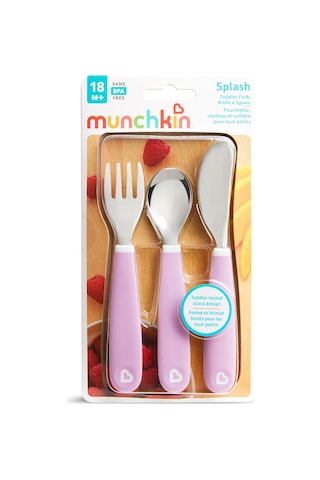 Munchkin Sıçramayı Engelleyici Çocuk Çatal Bıçak Takımı Lila 18+ Ay Lila