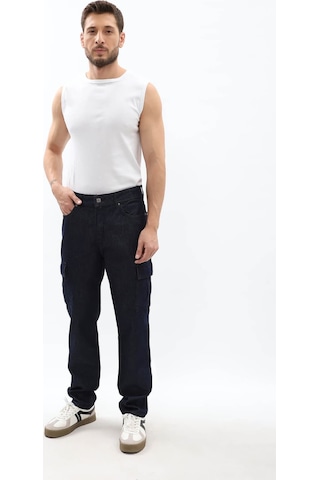 Blue White Erkek Kargo Cepli Lacivert Jean Pantolon