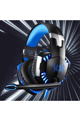 Xindoker Kotıon Each G2000 Kablolu Oyun Kulaklığı - 50mm Sürücü, Gürültü Engelleme, 360 Ses, 120 Döner Mikrofon, Işıklı - Siyah-mavi