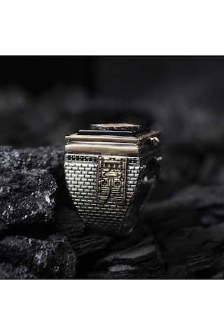 Islam Usta Tasarımı Hacer'ül Esved Gümüş Erkek Yüzük