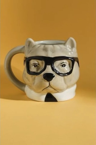 483 Ml Kapasiteye Sahip Bulldog Figürlü Mug Acı Kahve