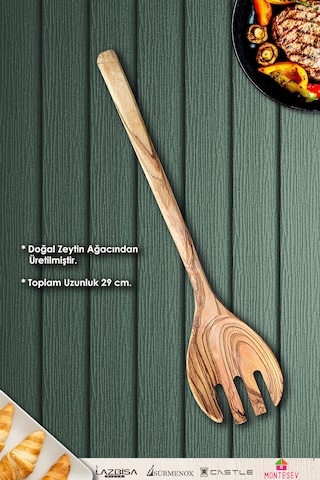 Doğal Diş Budak Ağacı Standlı Ahşap Zeytin Ağacı Kaşık Seti Yemek Kaşık Seti Ahşap Kaşıklık 5 Parça Kahverengi