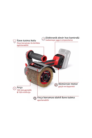Einhell TP-BR 18/32 Li Bl - Solo, Akülü Zımpara Rulosu Tek Akülü 4 Ah + Şarj Cihazlı