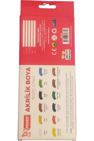Akrilik Boya 12 Renk
