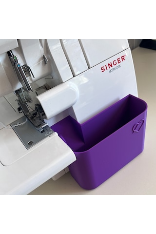 Singer Overlok Makinası Çöp Kutusu Fire Kabı Mor