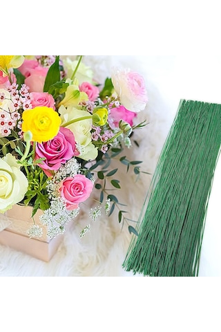 Yeşil Yapay Çiçek Teli, No:18 1.5 Mm - Çiçek Aranjman Yapım Tel