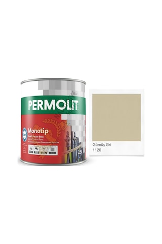 Permolit Monotip Astarlı Antipas Boya Gümüş Gri 2.5 Lt.