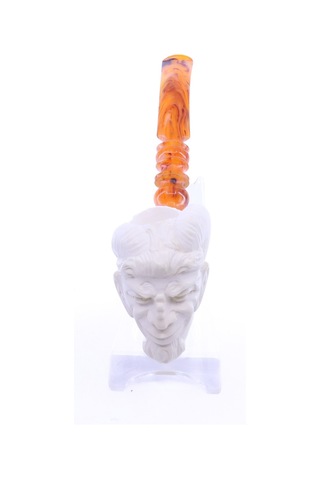 Lületaşı Pipo Doğal Lületaşı El Yapımı Özel Kutulu - Satyr İşlemeli