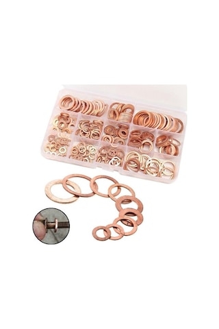 Novahub Bakır Kırma Pul Conta Seti Düz Ringa Conta Çeşitleri Kiti 280pcs - Güzel Tasarım