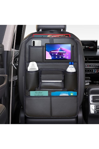 Bod Oto Koltuk Arkası Deri Eşya Düzenleyici Araç İçi Organizer 1 Adet-Siyah