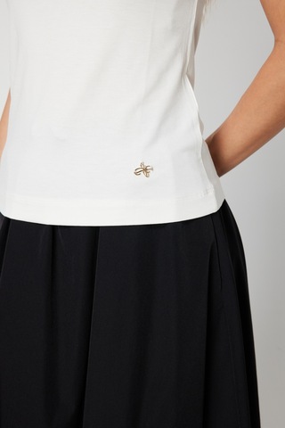 On Kadın Dik Yaka Kolsuz Basic Bluz 61432 Ekru Ekru