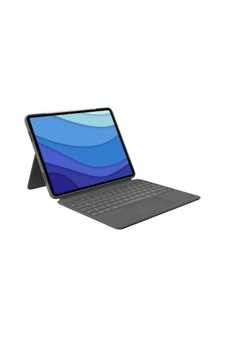 Logitech Combo Touch Apple Uyumlu iPad Pro 12,9 inç (5. ve 6. nesil) ile Çok Yönlü Türkçe Klavyeli Kılıf - Gri