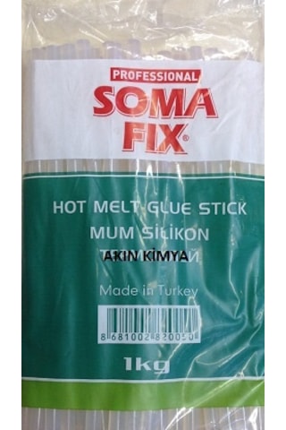 20 KG Kalın 11.3x300 MM Somafıx Mum Silikon Sıcak Çubuk Şeffaf Koli