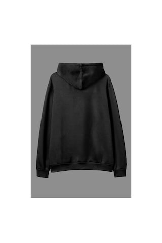 Tarzsokak Oversize Garfield Tasarım Baskılı Kapüşonlu Sweatshirt Hoodie Siyah